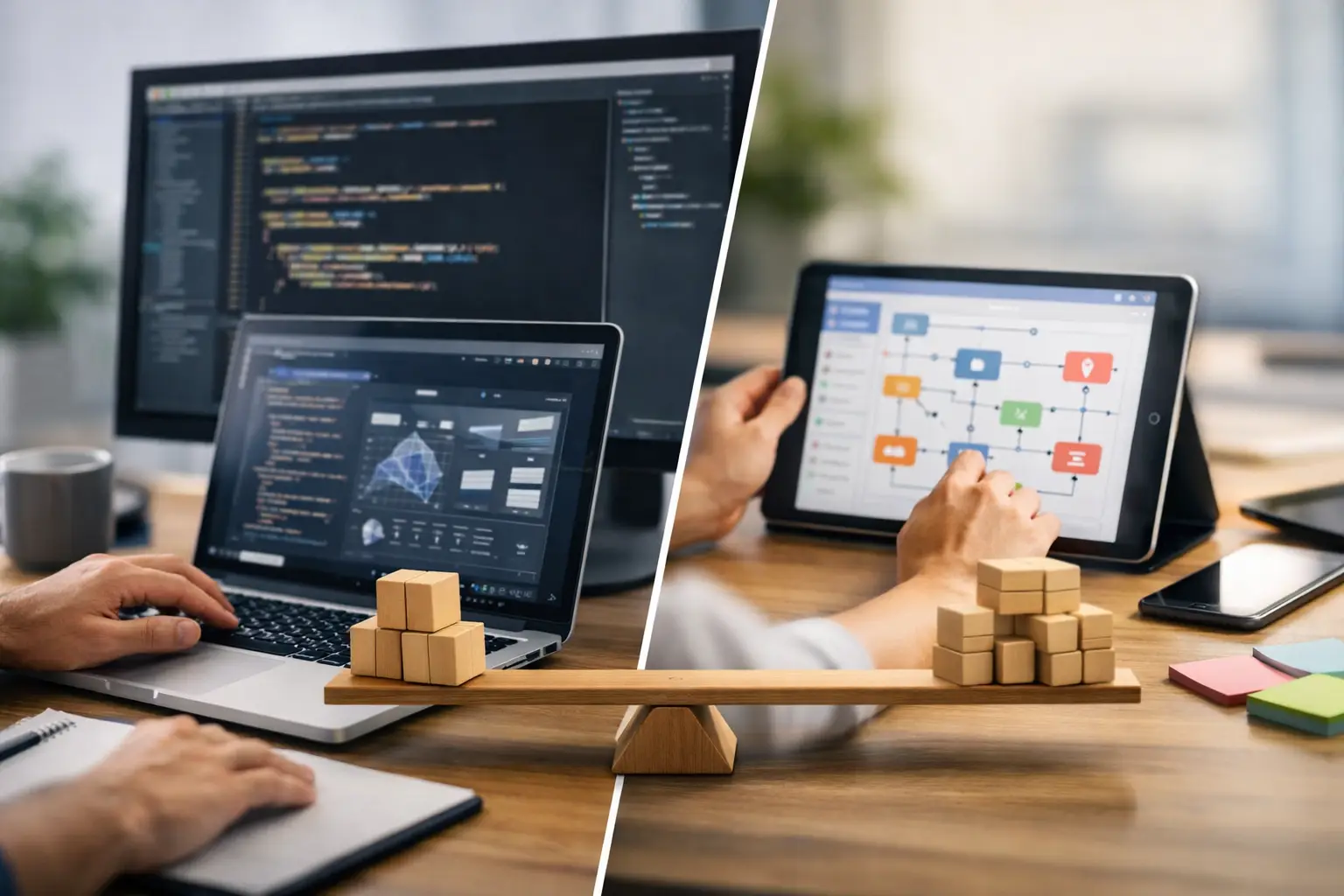 Software personalizado vs no code: qual escala?